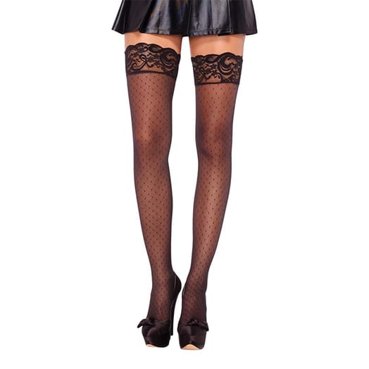 Leg Avenue Stay Up Spandex Diamond Strümpfe - Schwarz