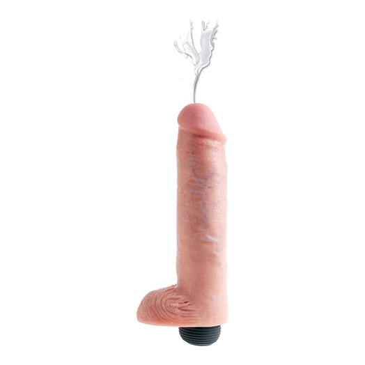 Dildo réaliste éjaculateur King Cock - 20.5 cm - Beige