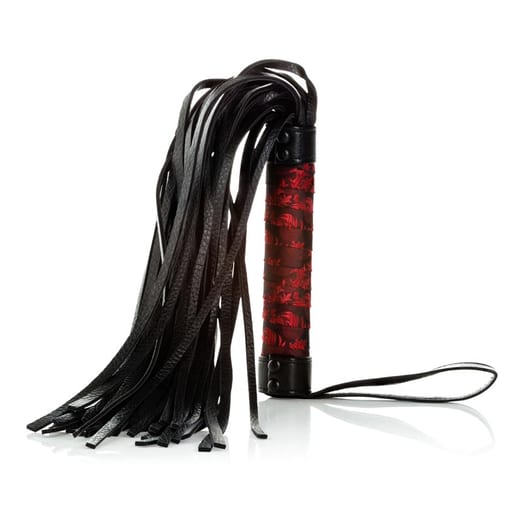 Fouet à lanières Scandal Flogger - Noir & rouge