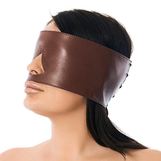 Bandeau large Rimba en cuir véritable - Marron