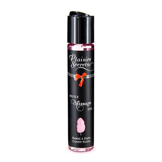 Huile de massage comestible Plaisirs Secrets - Barbe à papa
