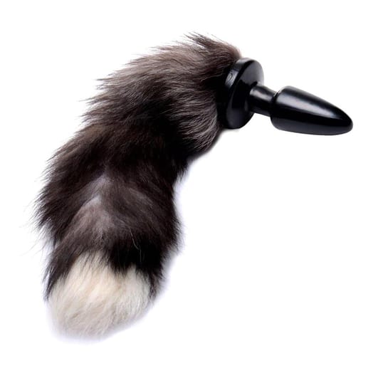 Tailz Fox Analplug mit Fuchsschwanz - Schwarz und Weiss