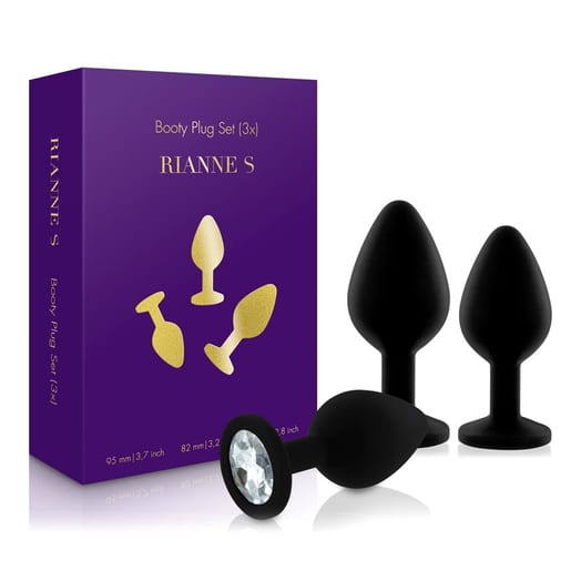 Rianne S Booty Silicone Plug Set - Noir (3 plugs anaux)