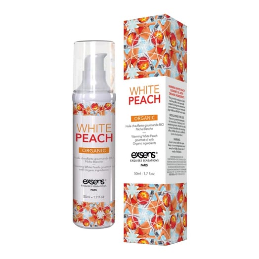 Exsens wärmendes und leckeres Bio-Massageöl - Pfirsich - 50 ml