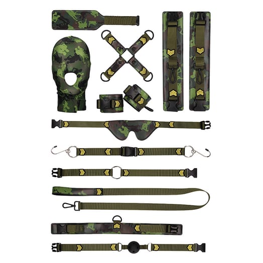 Kit de contrainte Ouch! Army Bondage Kit - 11 pièces