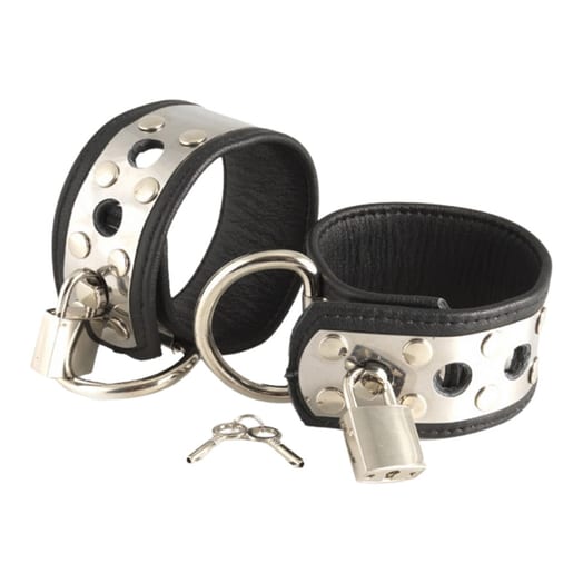 Menottes en cuir et métal Rimba avec cadenas