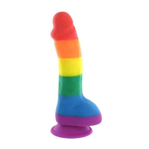 Pride Dildo - Silikon Dildo mit Hoden - 14 cm