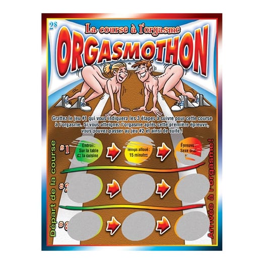 Carte à gratter "Orgasmothon - La course à l'orgasme" (Français)