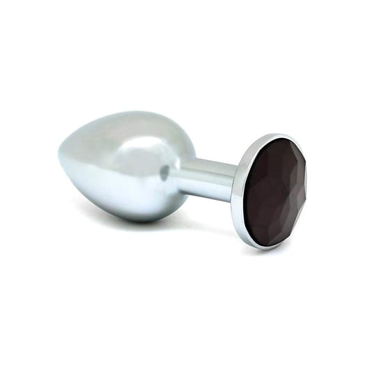 Plug anal en métal avec cristal - Noir (XS)