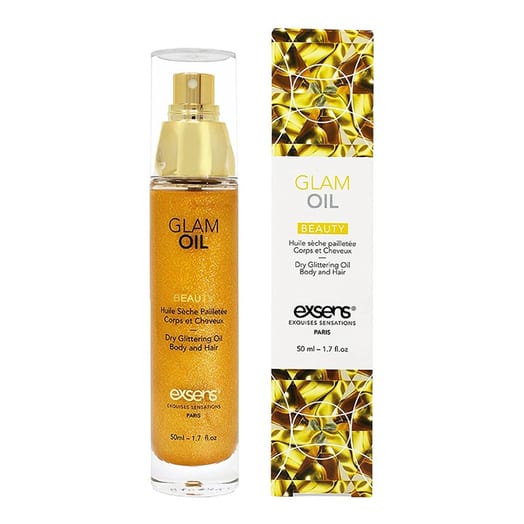 Huile sèche pailletée Exsens pour le corps et les cheveux - 50 ml