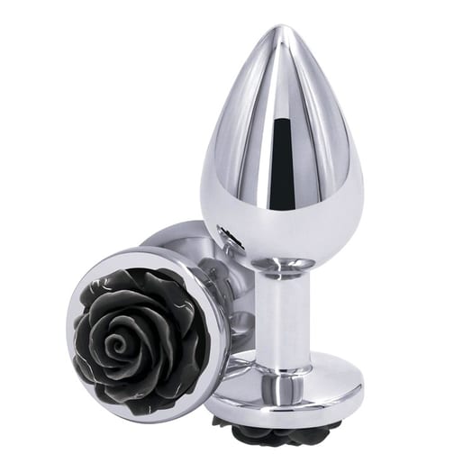 Plug anal NS Novelties Rear Assets Rose - Argent et noir (M)