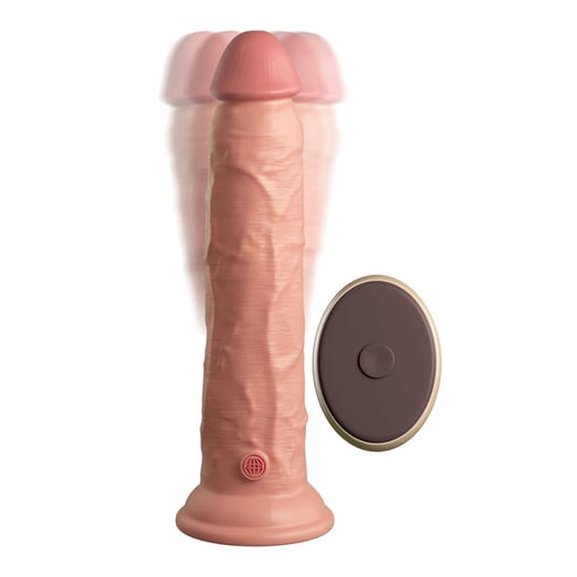 King Cock Elite Dual Density realistischer Vibrator - 23 cm - Beige