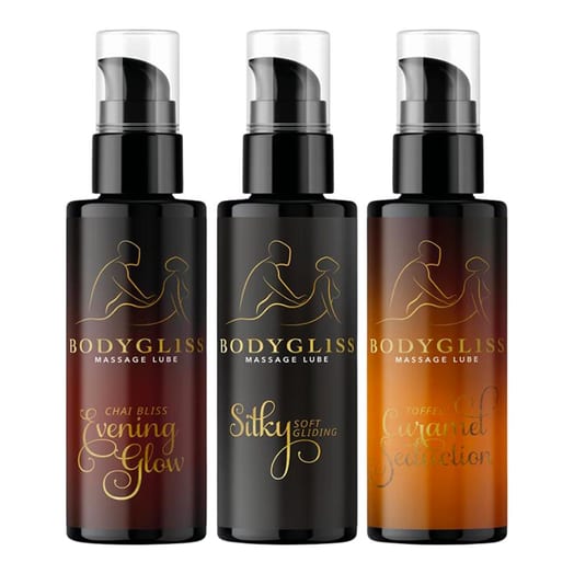 Bodygliss Velvet Indulgence Massageöl- & Gleitmittel-Set - 3x 50 ml