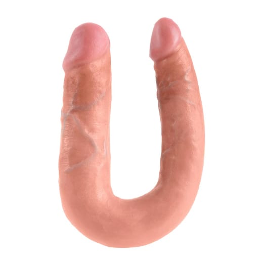 King Cock realistischer Doppelpenetration Dildo Medium - Beige