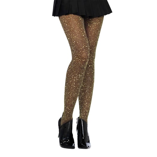 Leg Avenue Collant avec lurex Sheer - Noir & doré